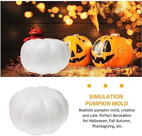 White Foam Pumpkin Rustic Artificial Halloween Decor 20cm