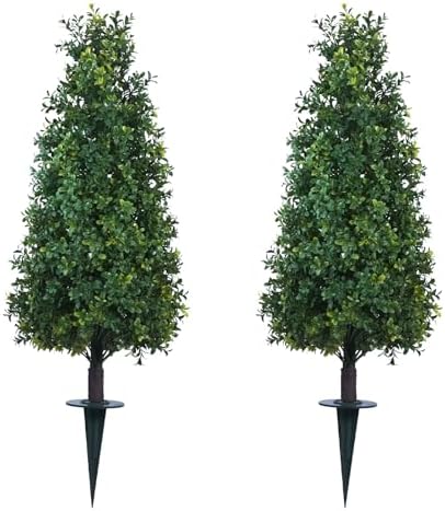 Howngyesimu 3FT Artificial Boxwood Topiary Balls 2 Pack UV Resistant