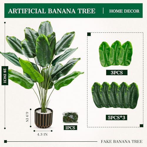 Der Rose 28 Inch Tall Bird of Paradise Artificial Plant Faux Tree