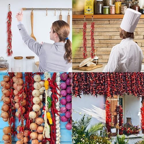 10pack Realistic Artificial Chili Peppers Hanging Decor