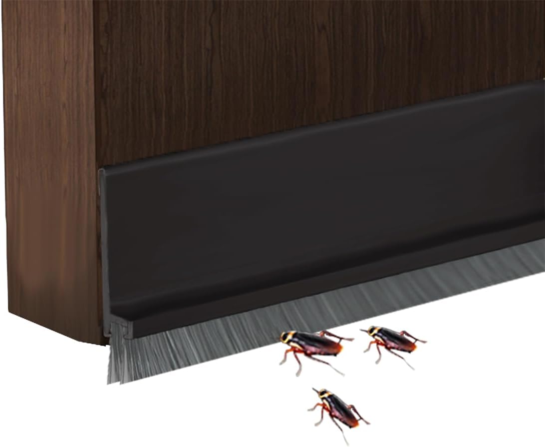Yingd Door Draft Stopper with Brush - Black