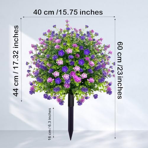 2 Pack Artificial Boxwood Topiary Ball Trees Purple