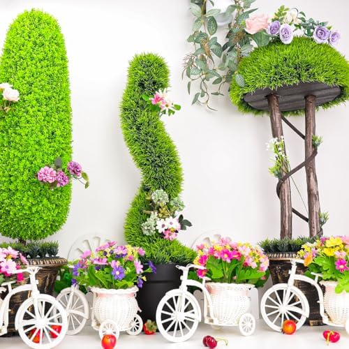 2pcs Artificial Spiral Topiary Cedar Trees for Home and Yard