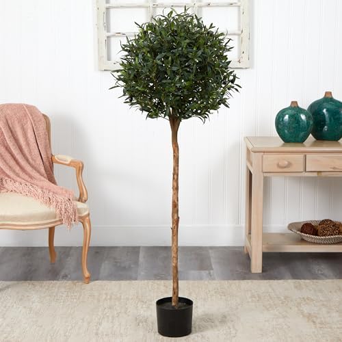 Nearly Natural 5 Foot Olive Topiary Artificial Tree