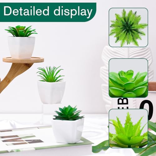 6pcs Artificial Succulent Plants Indoor Decor in Pots