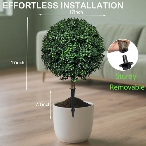 Realistic Artificial Boxwood Ball Topiary Set of 2