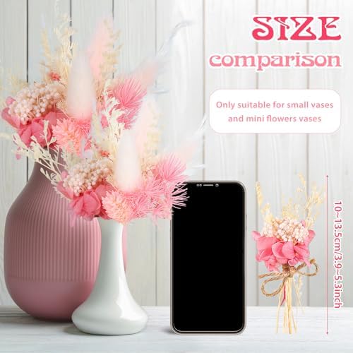 10 Pack Pink Dried Flower Bouquets with Stem Boho Decor