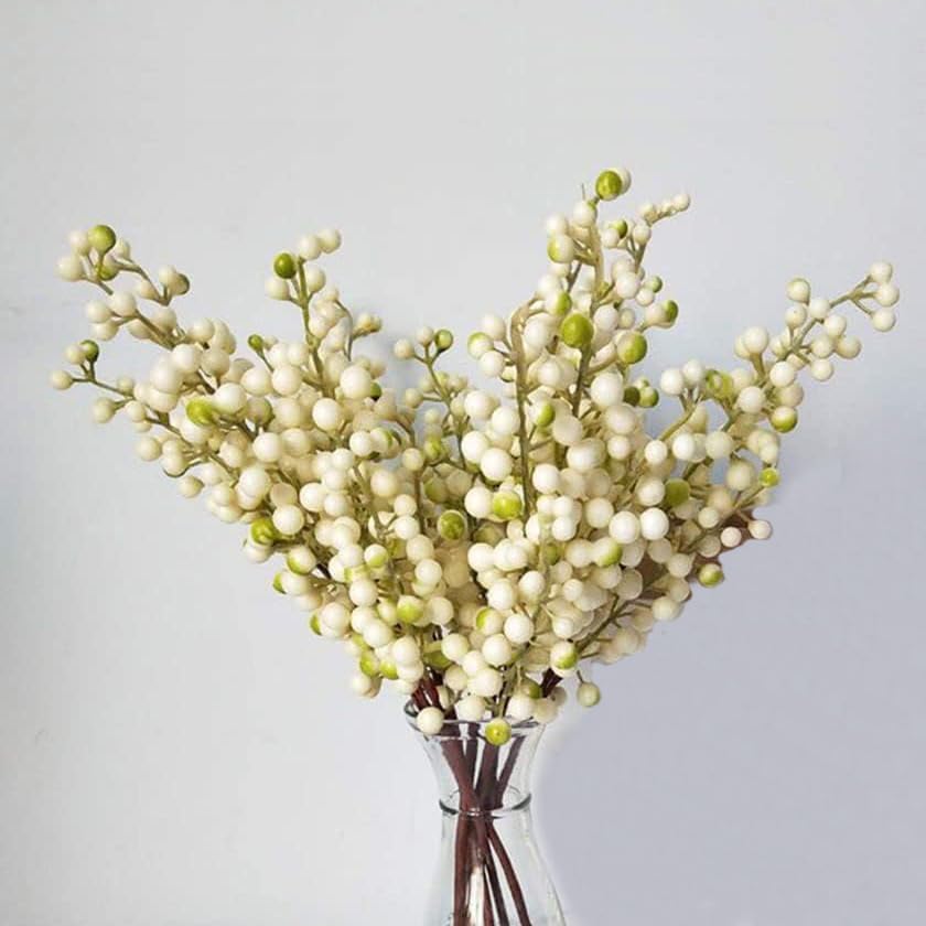 Artificial Burgundy Berries with Stems 20 pcs 12 Each