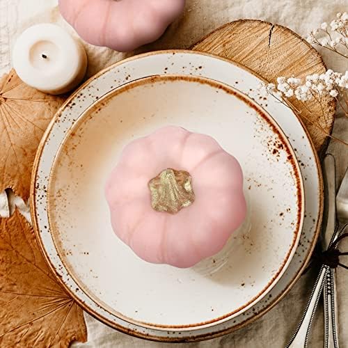 Whaline Artificial Pink Pumpkins 12pcs Bulk Fall Decor