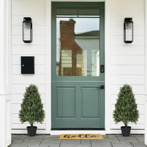 Azoco 30 Inch Artificial Boxwood Topiary Trees Set of 2