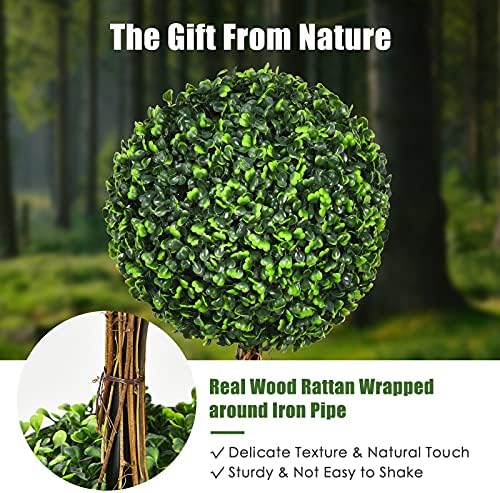 Goplus 25 Ft Artificial Boxwood Topiary Decor