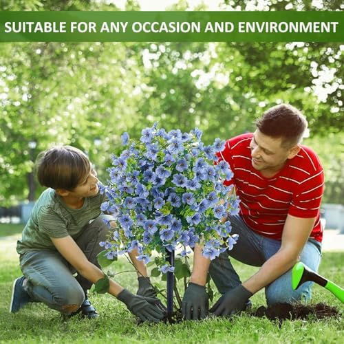 23in Artificial Violet Topiary Trees with Ground Spikes 2pc Blue