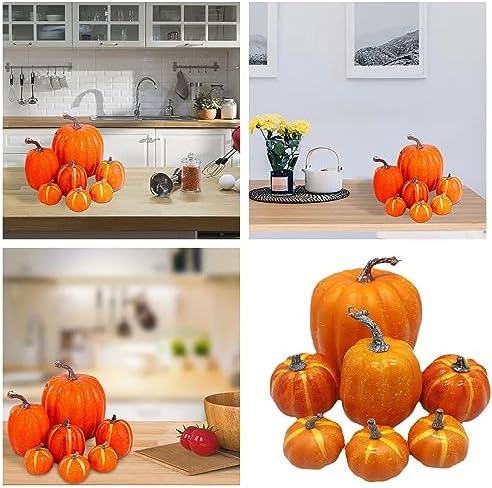 7pcs Fall Decor Pumpkins Artificial Autumn Decorations