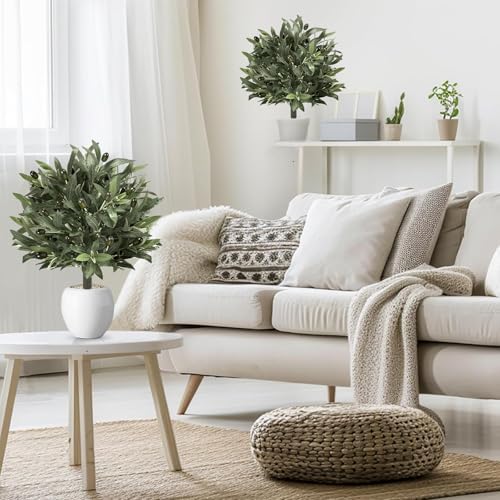 Artificial Olive Topiary Ball with Spike 2 Pack