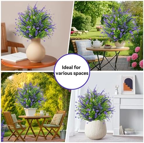 ENVEN Artificial Topiary Ball Trees with Ground Spikes Purple Flowers
