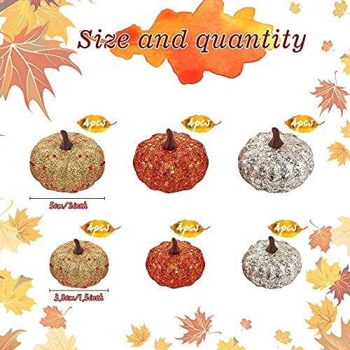 Syhood 24 Pcs Fall Thanksgiving Pumpkin Decorations