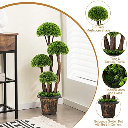 Goplus Artificial Cypress Topiary Ball Tree 2 Pack 3 Ft