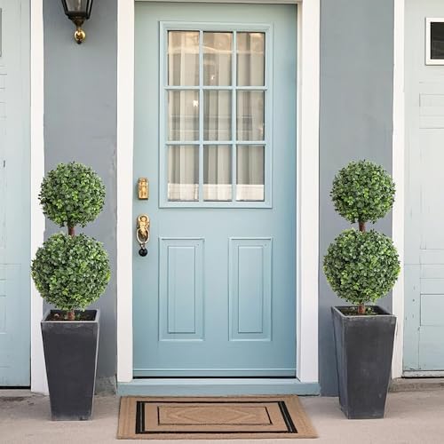 Momoplant Artificial Topiary Double Ball Trees 27 Inch 2 Pack