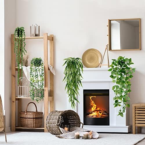 Sggvecsy 4 Pack Artificial Hanging Plants for Home Decor