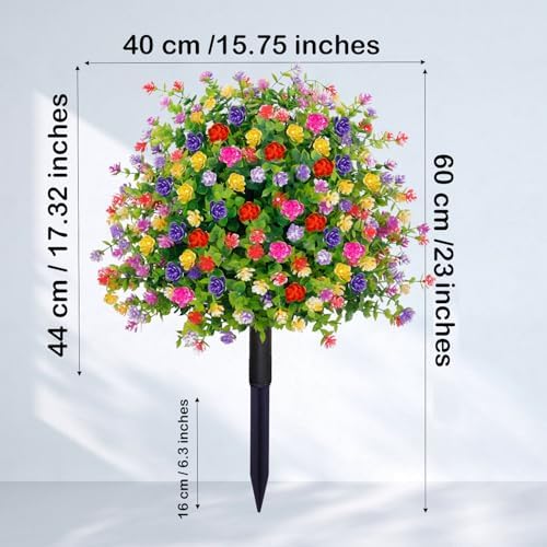 2 Pack Artificial Topiary Ball Trees with Ground Spike