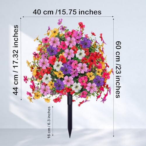 2 Pack Artificial Topiary Trees with Ground Spike UV Resistant