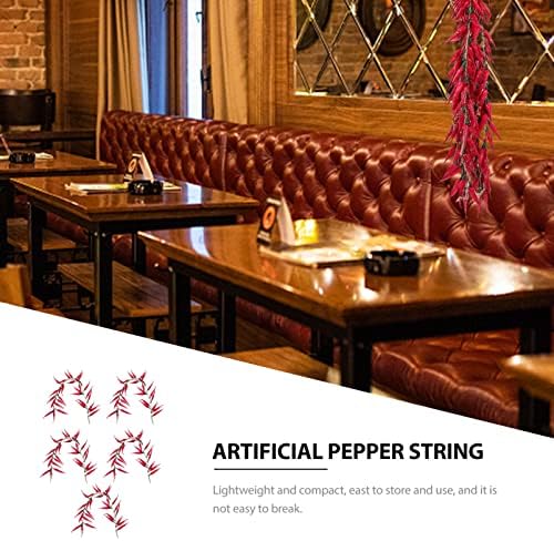 Happyyami 5pcs Artificial Chili Peppers Hanging Decorations