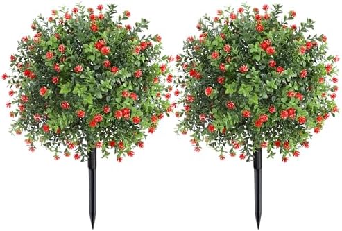 24 Inch Artificial Boxwood Topiary Set of 2