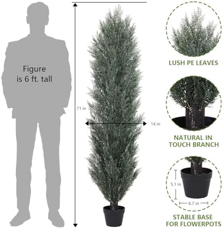 THE BLOOM TIMES 6ft Artificial Topiary Trees Set of 2