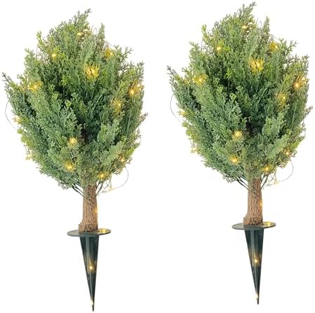 GarveeHome Artificial Cypress Shrub Trees 2 Pack