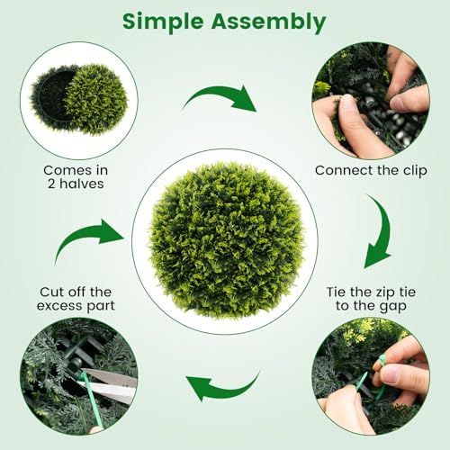 Goplus 22 Inch Artificial Cedar Topiary Ball Set