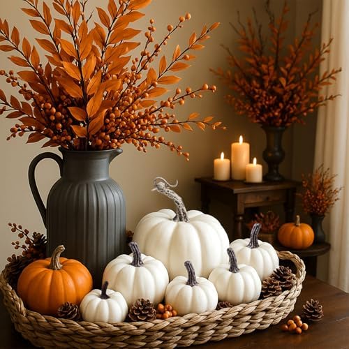 DomeStar Artificial White Pumpkins 16PCS