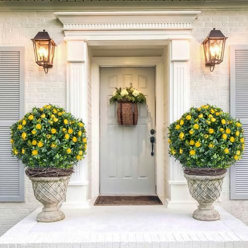 GarveeHome 236 Inch Artificial Topiary Set of 2 with Ground Spikes