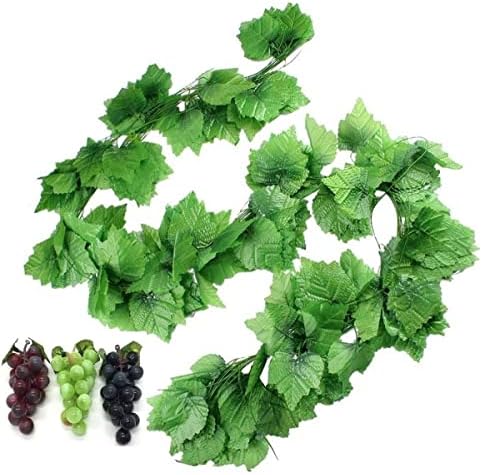 12 Strands 90 ft Artificial Grape Vines with 3 String Grapes Garland