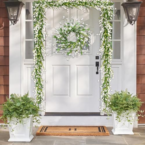 6 Ft Spring Flower Garland for Home Decor White