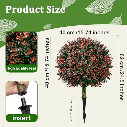 YUGYUM Set of 2 Artificial Boxwood Topiary Trees