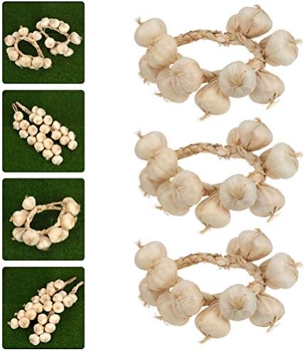 Hemoton 3pc Garlic Hanging Garland Photo Props