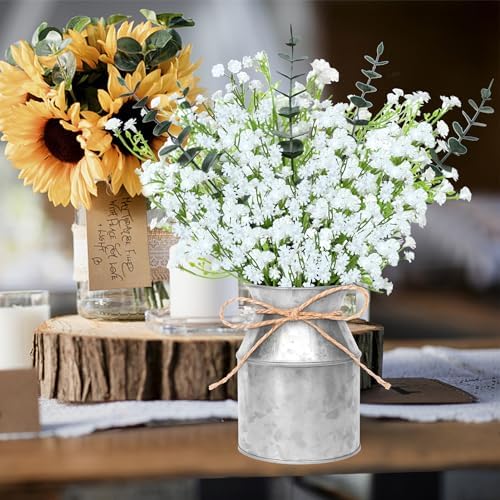 2 Pack Babys Breath Flowers Mason Jar Centerpieces