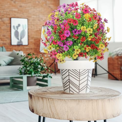 2 Pack 216 Inch Artificial Topiary Trees with Mandala Flowers