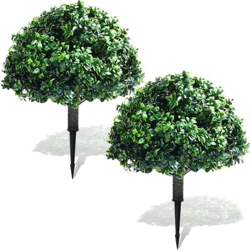 Set of 2 Artificial Topiary Balls with Spikes