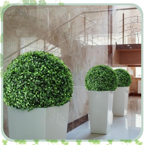 Hotop 4 Pcs 14 Inch Artificial Topiary Ball Garden Decor