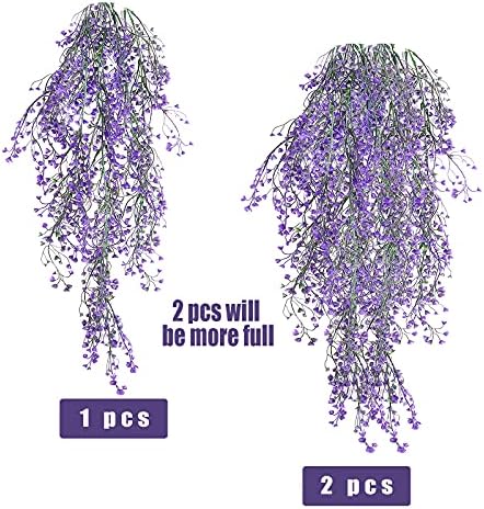 RECUTMS Artificial Hanging Vine Plants 4Pc Purple