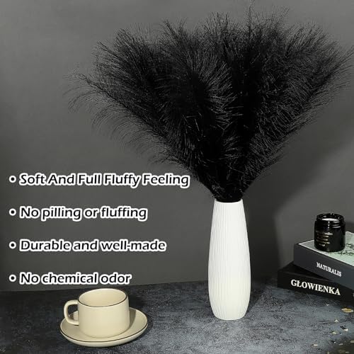 SeptCat 30 Pcs Black Pampas Grass Decor
