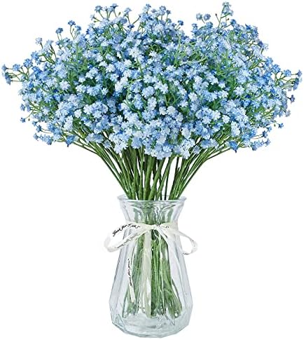 LYLYFAN Babys Breath Artificial Flowers 12Pcs Blue Gypsophila Wedding Decoration