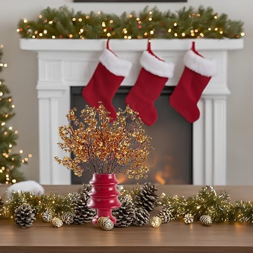 Mandys Gold Artificial Babys Breath Flowers 6 Bundles