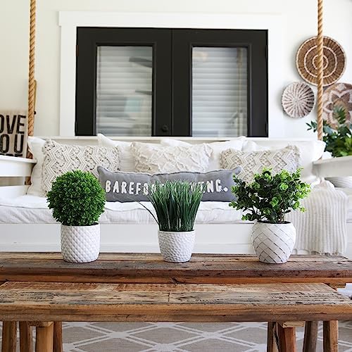 Nearly Natural 10 Inch Artificial Boxwood Topiary with Decorative Planter