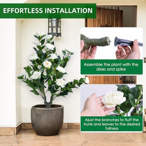 GarveeHome 354 Inch Artificial Topiary Set of 2 White