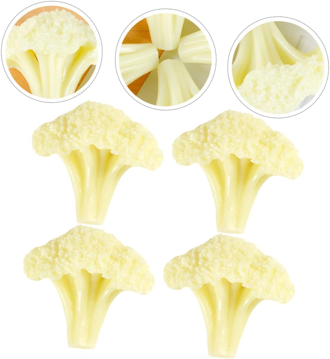 Amosfun Artificial Cauliflower Broccoli Slices 16 Pack