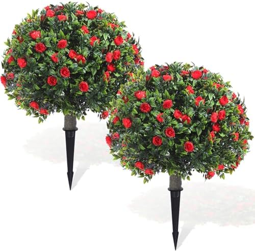Yunlly Set of 2 Artificial Boxwood Topiary Balls
