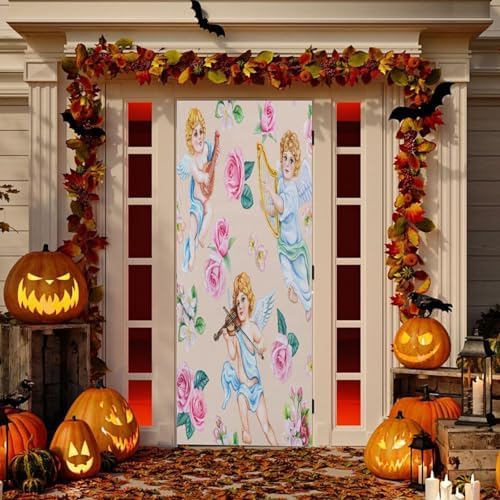 Susiyo Angels and Flowers Door Cover 35x79 Inch
