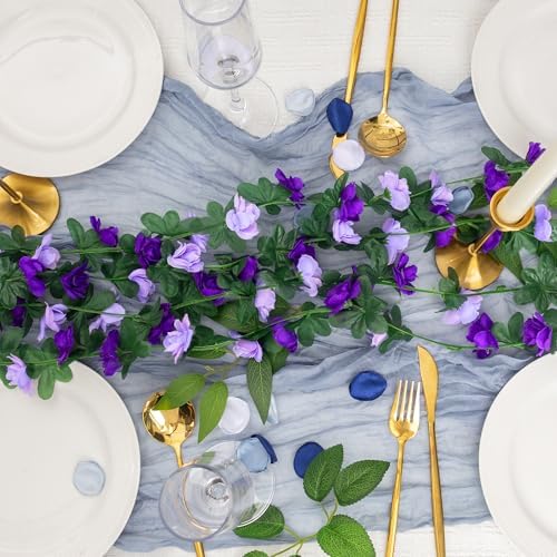 5Pcs 41FT Artificial Purple Rose Garland for Decor